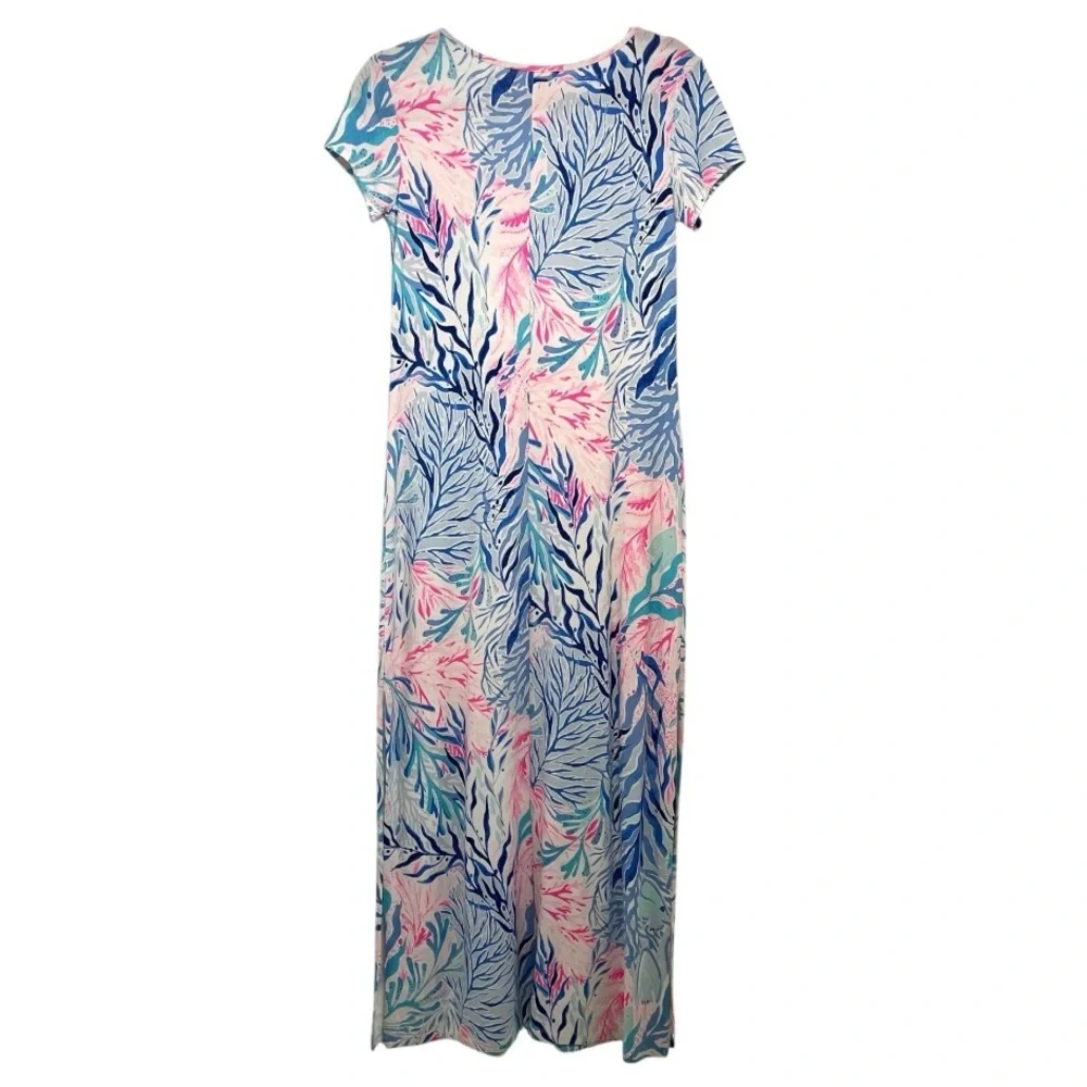 Lilly Pulitzer Wynne Short Sleeve Stretch Jersey Knit Maxi Dress Women’s Small - Picture 9 of 12
